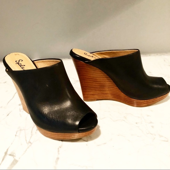 wedge mules closed toe